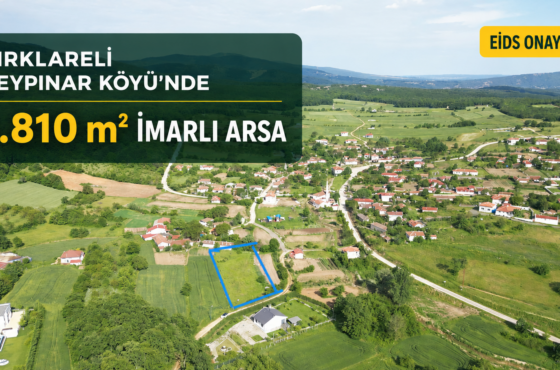 kırklareli  Beypınar Köyünde Satılık 1.810 m2 İmarlı Arsa