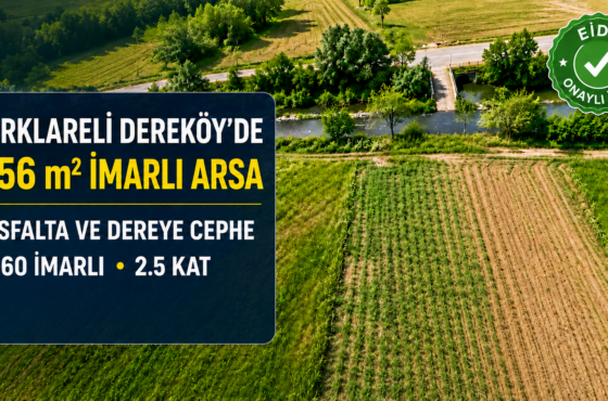 Kırklareli Dereköy’de Satılık 356 m² Dere Kenarı İmarlı Arsa