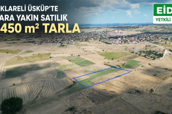 Kırklareli Üsküp’te İmara Yakın Satılık 9.450 m² Tarla