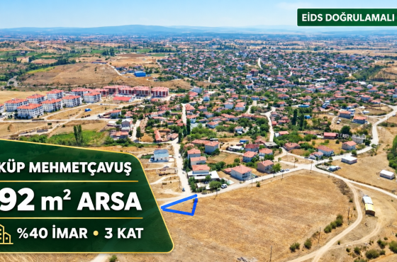 Kırklareli Üsküp’te %40 İmarlı, 3 Kat İzinli 292 m² Arsa