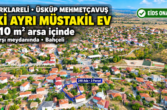 Üsküp Çarşı Meydanında Satılık 510 m² Arsa İçinde 2 Müstakil Ev