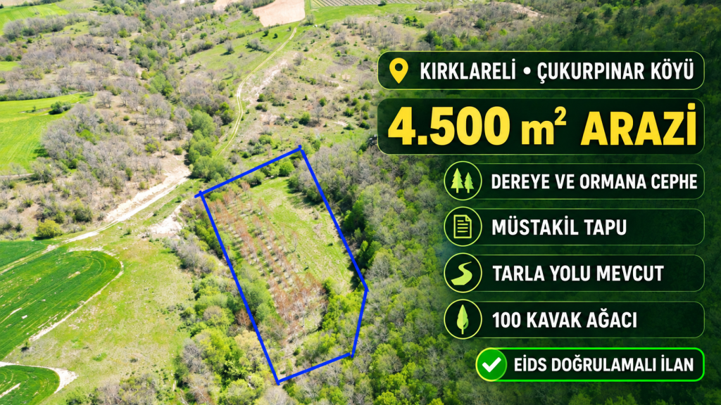 Çukurpınar’da dere ve orman cepheli arazi