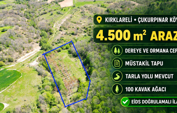 Çukurpınar’da dere ve orman cepheli arazi