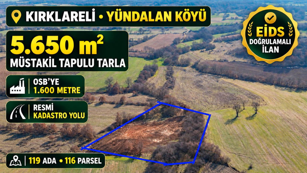 Düzeltilmiş parsel alanı_ 5.650 m²