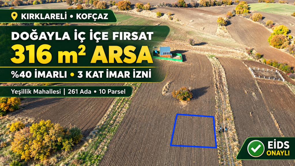 Kırklareli Kofçaz’da Doğayla İç İçe Arsa