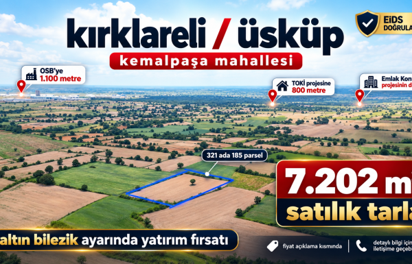 Kırklareli Üsküp’te Satılık Tarla