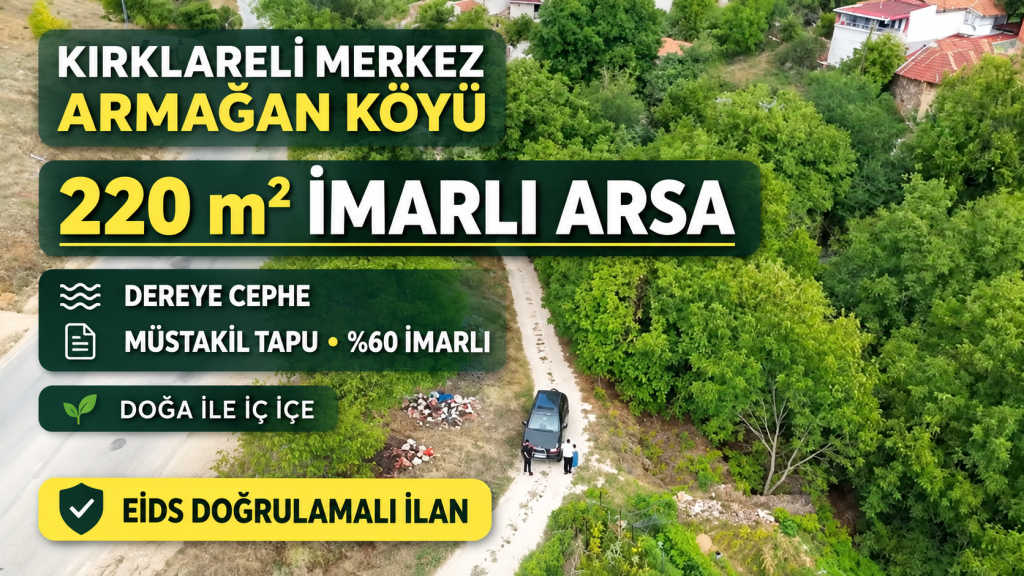 Kırklareli’nde 220 m² İmarlı Arsa