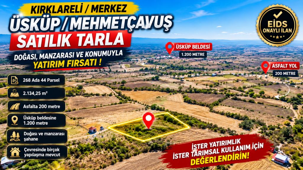 Kırklareli’nde Satılık Tarla Fırsatı (1)