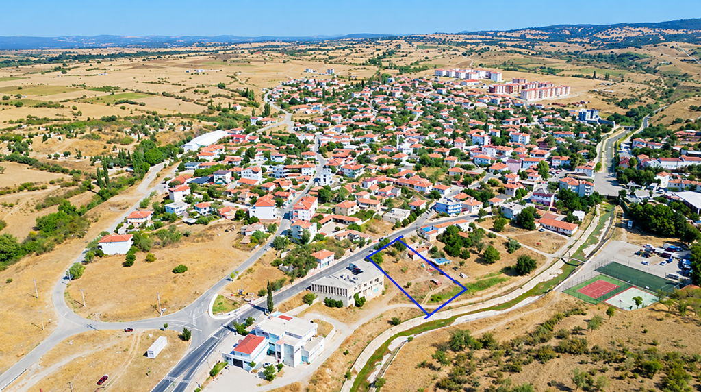 Mavi parsel çizgileriyle hava görünümü-2