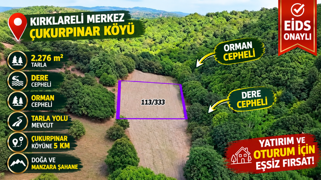 Orman Cepheli Çukurpınar Arazi Fırsatı