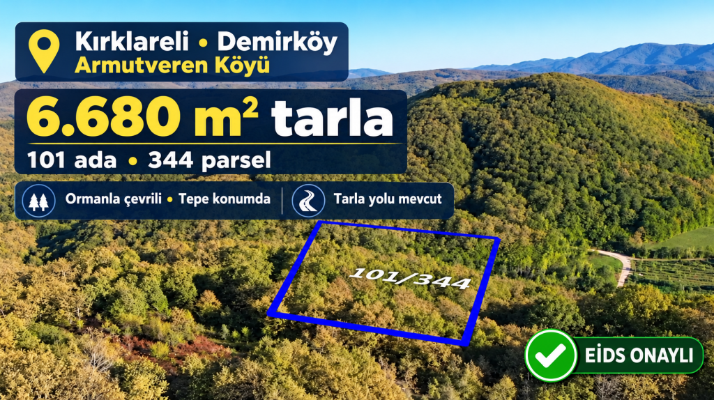 Ormanla çevrili 6.680 m² tarla
