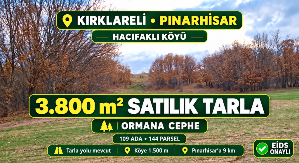 Pınarhisar’da Ormana Cephe Tarla
