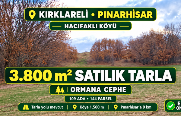 Pınarhisar’da Ormana Cephe Tarla