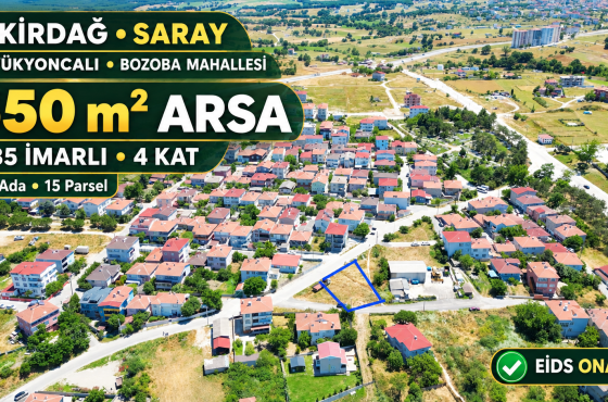 Tekirdağ Saray Büyükyoncalı’da 550 m²%35 İmarlı, 4 Kat İmar Durumlu Arsa