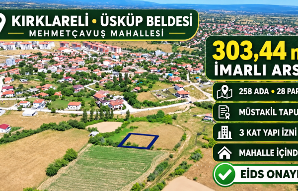 Üsküp’te 303,44 m² imarlı arsa