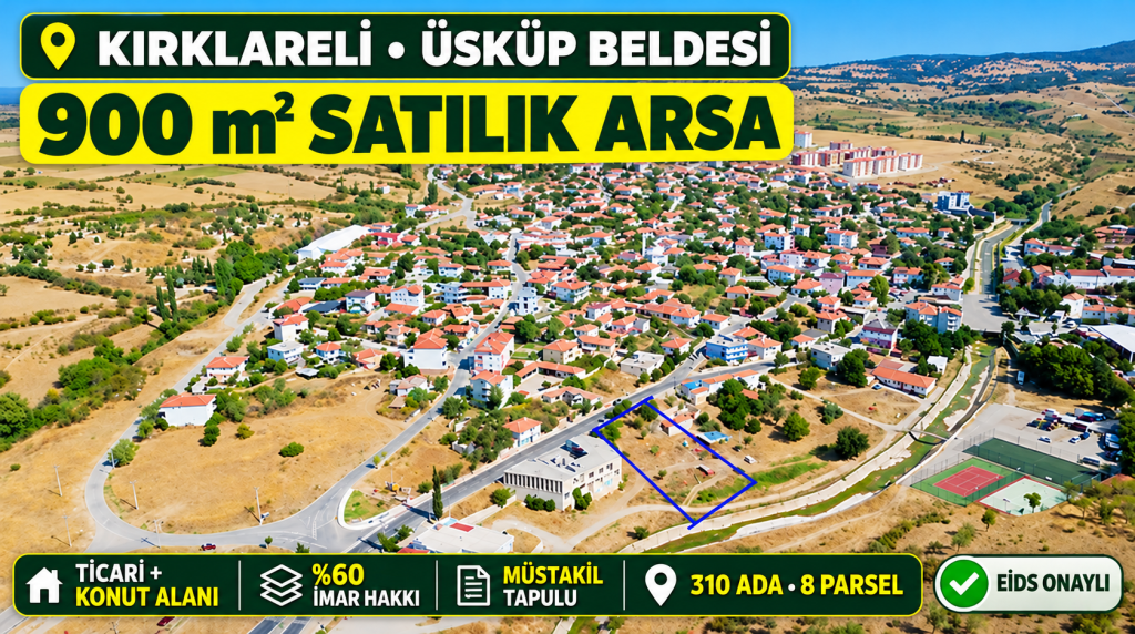 Üsküp’te 900 m² satılık arsa