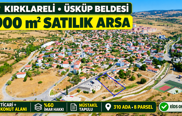Üsküp’te 900 m² satılık arsa