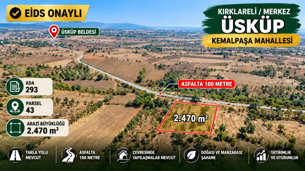 Üsküp’te Yatırımlık 2.470 m² Arazi