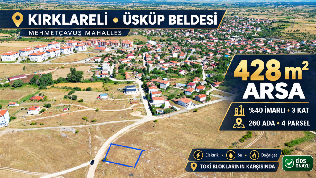 Üsküp’te mavi çerçeveli 428 m² arsa