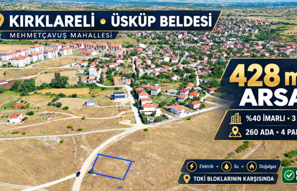 Üsküp’te mavi çerçeveli 428 m² arsa