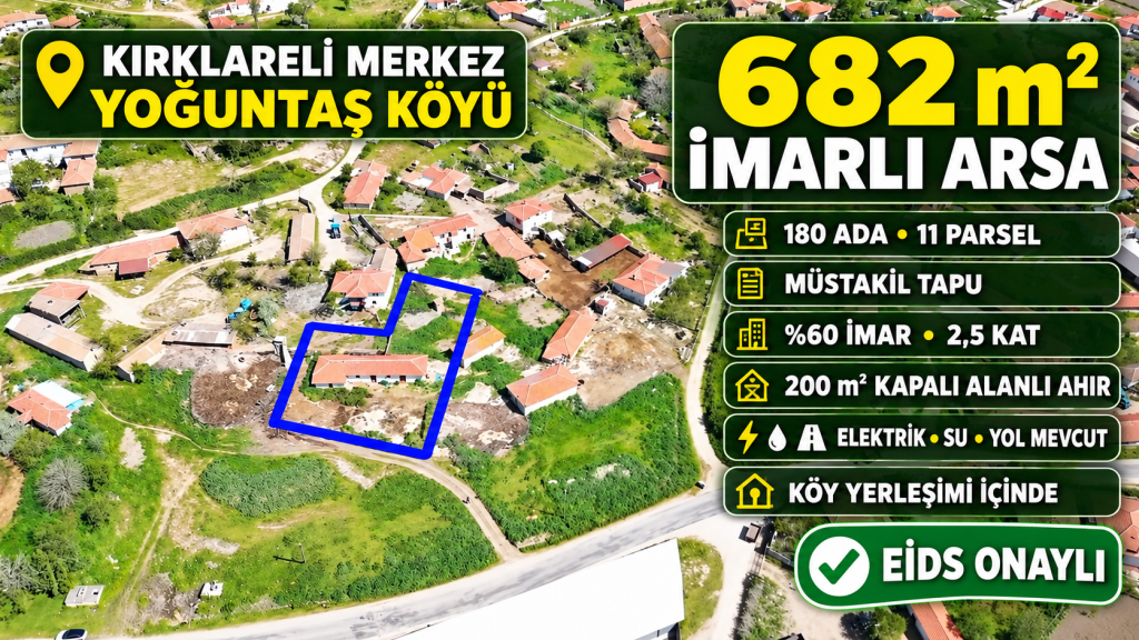 Yoğuntaş’ta 682 m² imarlı arsa