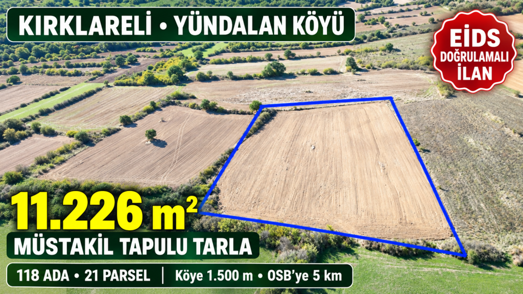 Yündalan’da müstakil tapulu tarla