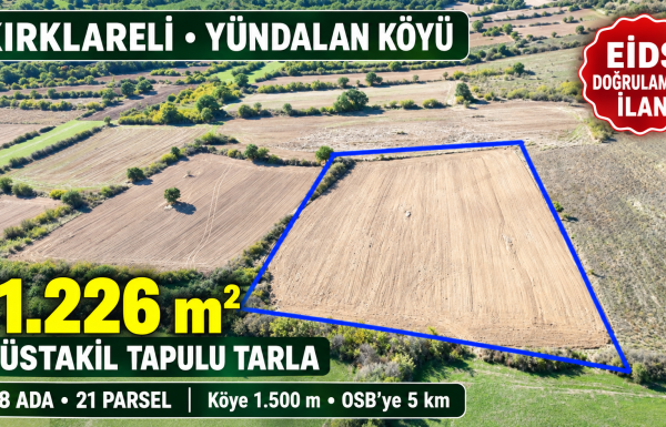 Yündalan’da müstakil tapulu tarla